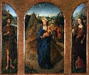 Hans Memling Triptych of the Rest on the Flight into Egypt. oil painting on canvas